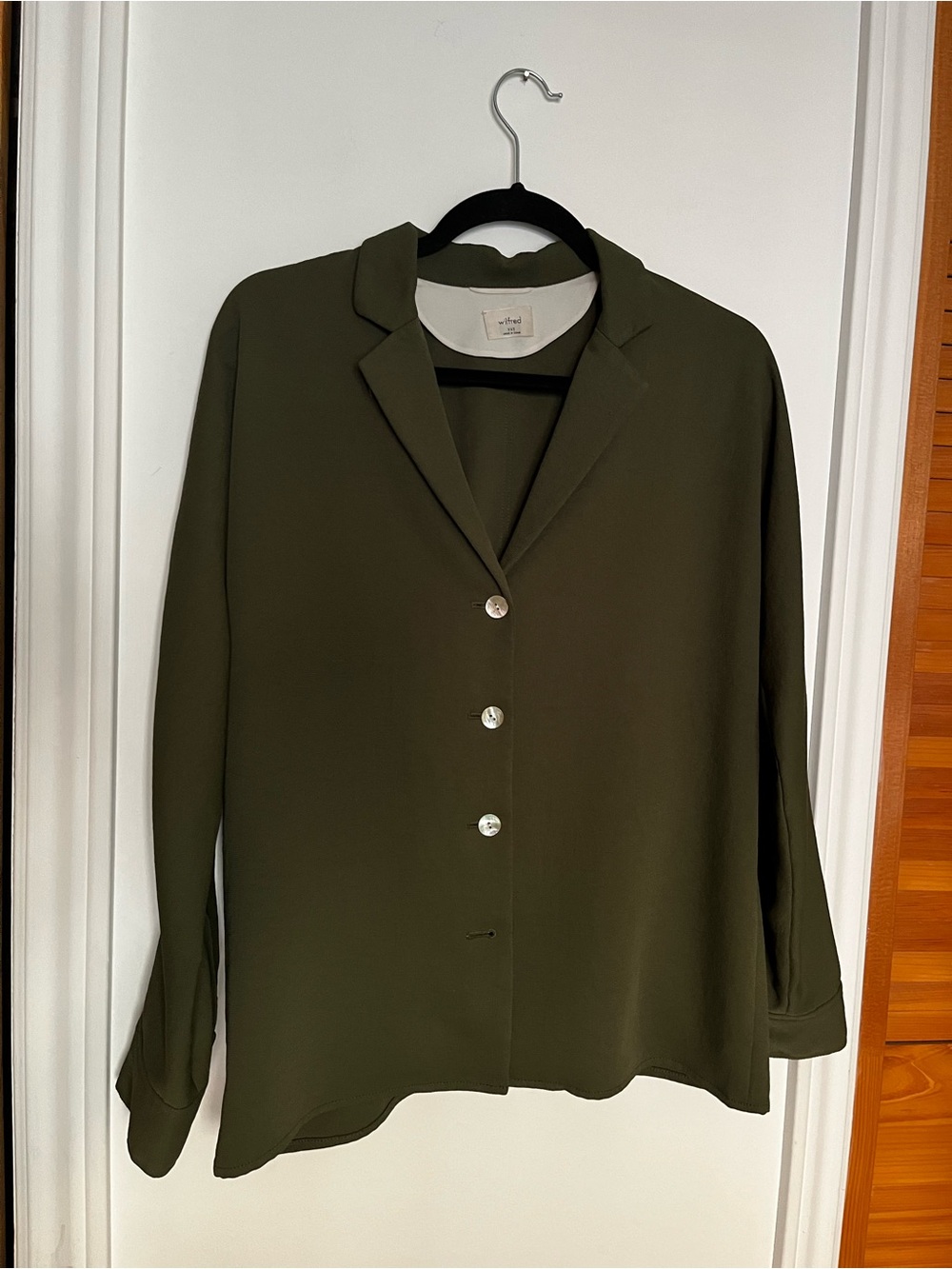 Aritzia Freeform Dark Olive  Button-Down Blouse